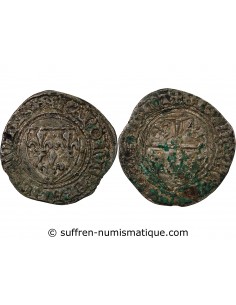 Charles VI 1 blanc Billon 1417 G Poitiers