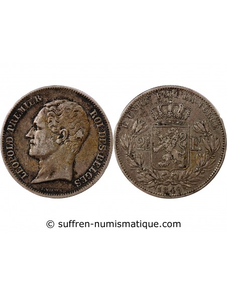 Belgique Léopold Ier 2 1/2 Francs Argent 1849