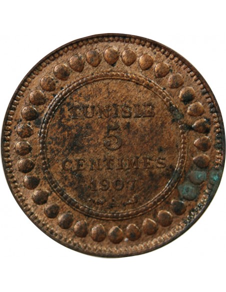 Tunisie Naceur Bey 2 Francs Cuivre 1325 AH / 1907 A Paris