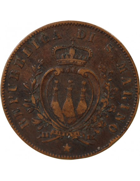 Saint-Marin 5 Centesimi Cuivre 1869 M Milan