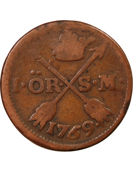 Suède Adolf Frederick 1 ore Cuivre 1759