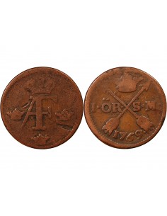 Suède Adolf Frederick 1 ore Cuivre 1759 2