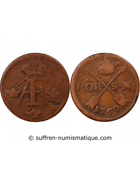 Suède Adolf Frederick 1 ore Cuivre 1759