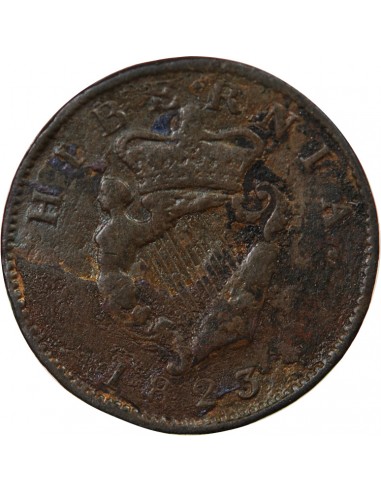 IRLANDE, GEORGES IV - 1/2 PENNY 1823 LONDRES
