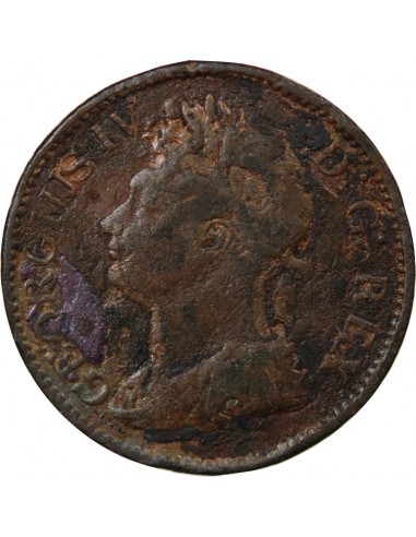 IRLANDE, GEORGES IV - 1/2 PENNY 1823 LONDRES