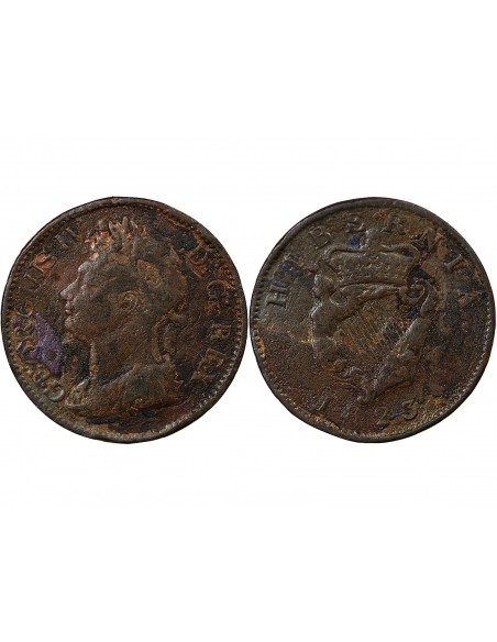 IRLANDE, GEORGES IV - 1/2 PENNY 1823 LONDRES