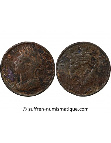 IRLANDE, GEORGES IV - 1/2 PENNY 1823 LONDRES