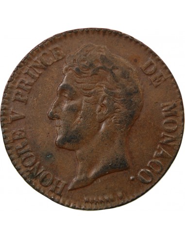 MONACO, HONORÉ V - 5 CENTIMES, PETITE TETE 1837 MC
