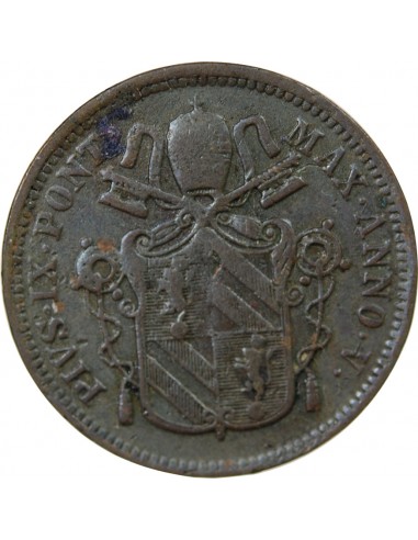 Vatican Pie IX 1 baiocco Cuivre 1850 R Rome