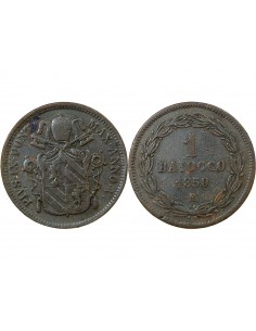 Vatican Pie IX 1 baiocco Cuivre 1850 R Rome 2