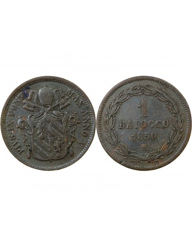 Vatican Pie IX 1 baiocco Cuivre 1850 R Rome