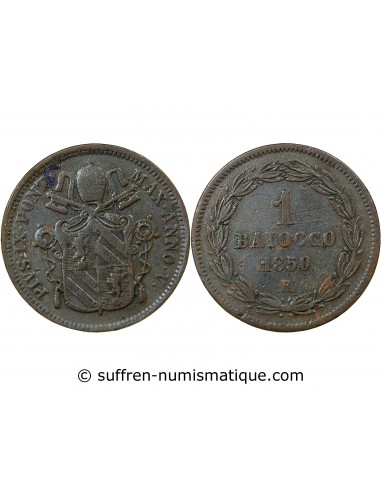 Vatican Pie IX 1 baiocco Cuivre 1850 R Rome