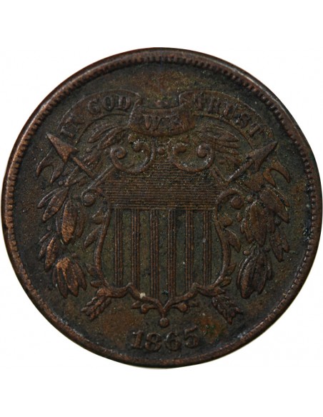 USA 2 Cents Bronze 1865 Philadelphie