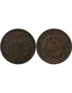USA 2 Cents Bronze 1865 Philadelphie 2