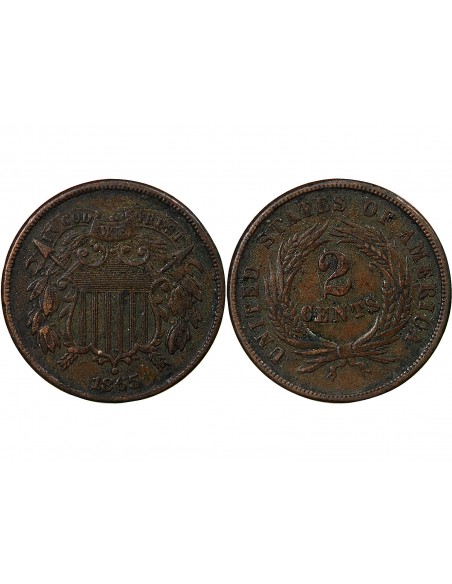 USA 2 Cents Bronze 1865 Philadelphie