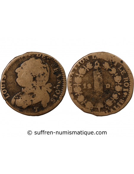 LOUIS XVI, CONSTITUTION - 12 DENIERS T NANTES