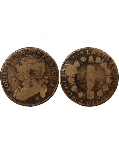 LOUIS XVI, CONSTITUTION - 12 DENIERS 1791 A PARIS
