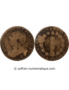 LOUIS XVI, CONSTITUTION - 12 DENIERS 1791 A PARIS