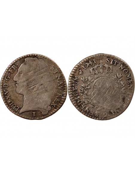 Louis XV 1/8 ecu Argent 1741 9 Rennes
