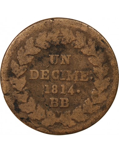NAPOLEON I - DECIME Siège de Strasbourg 1814 BB avec points