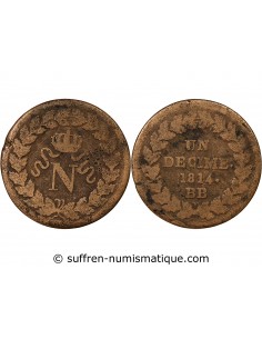 NAPOLEON I - DECIME Siège de Strasbourg 1814 BB avec points