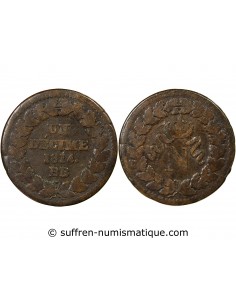 NAPOLEON I - DECIME Siège de Strasbourg 1814 BB avec points