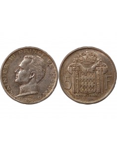 Monaco Rainier III de Monaco 5 francs Argent 1960 A Paris 2