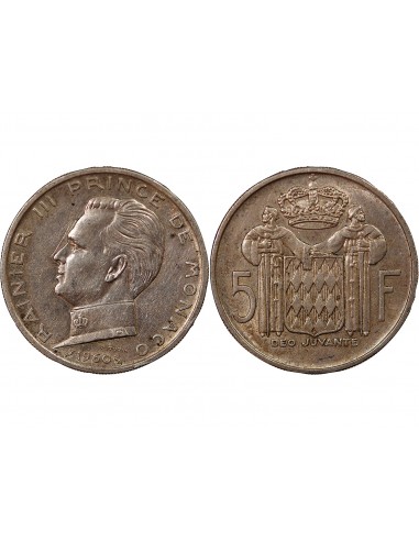Monaco Rainier III de Monaco 5 francs Argent 1960 A Paris