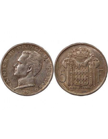 Monaco Rainier III de Monaco 5 francs Argent 1960 A Paris