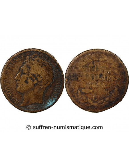 Monaco Honoré V 5 centimes Bronze 1837