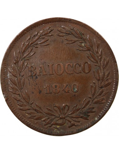 Vatican Pape Grégoire XVI 1 baiocco Cuivre 1840 R Rome