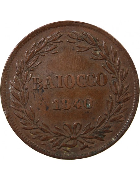 Vatican Pape Grégoire XVI 1 baiocco Cuivre 1840 R Rome
