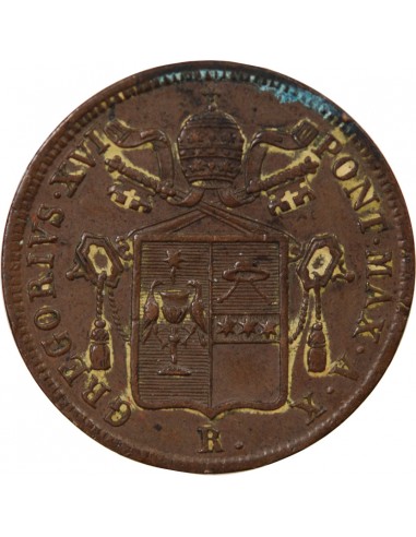 Vatican Pape Grégoire XVI 1 baiocco Cuivre 1840 R Rome
