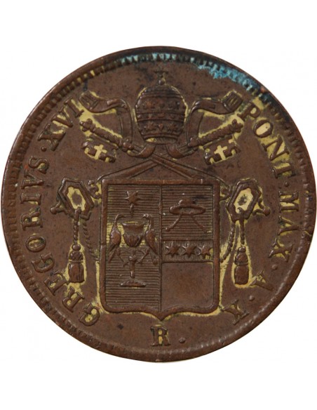 Vatican Pape Grégoire XVI 1 baiocco Cuivre 1840 R Rome
