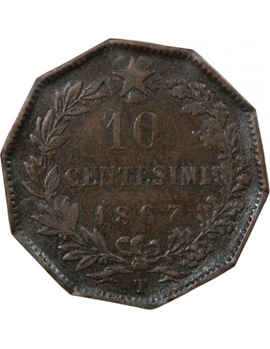 Italie Victor Emmanuel II 20 centesimi Bronze 1867 T Turin