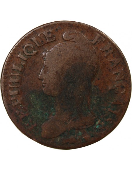 5 centimes Cuivre AN 8 AA Metz