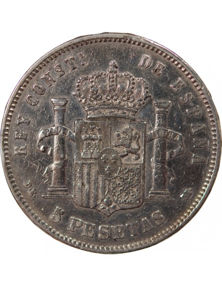 Espagne Alphonse XII d'Espagne 5 pesetas Argent 1878 AI Madrid