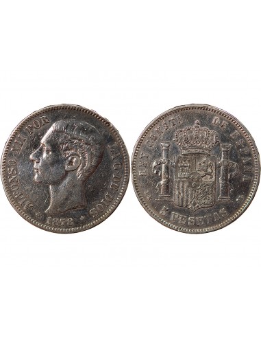 Espagne Alphonse XII d'Espagne 5 pesetas Argent 1878 AI Madrid