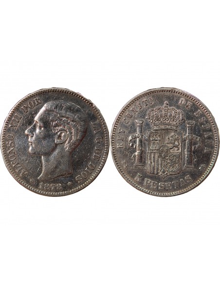 Espagne Alphonse XII d'Espagne 5 pesetas Argent 1878 AI Madrid