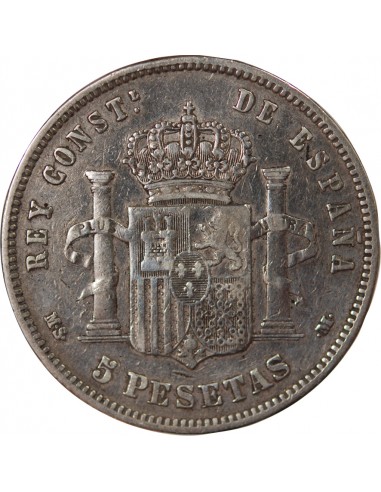 Espagne Alphonse XII d'Espagne 5 pesetas Argent 1883 AI Madrid