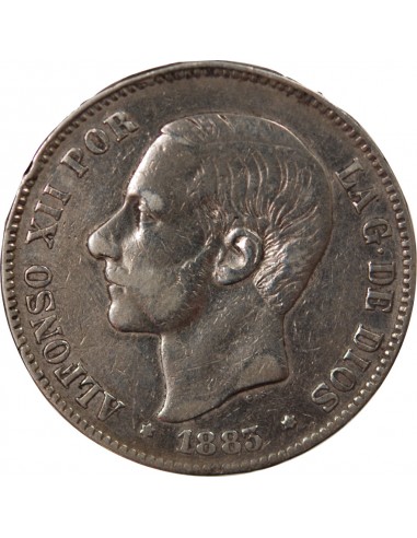 Espagne Alphonse XII d'Espagne 5 pesetas Argent 1883 AI Madrid