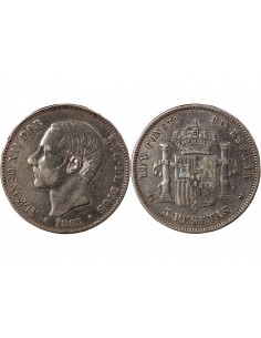 Espagne Alphonse XII d'Espagne 5 pesetas Argent 1883 AI Madrid 2