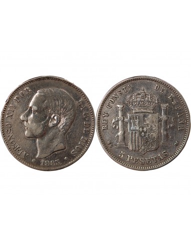 Espagne Alphonse XII d'Espagne 5 pesetas Argent 1883 AI Madrid