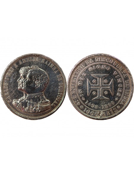 Portugal Carlos Ier 1000 reis Argent 1898 Lisbonne