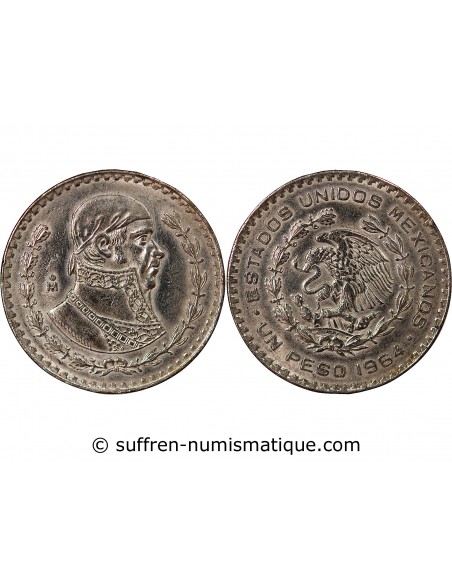 Mexique Peso Billon 1964 Mo Mexico City