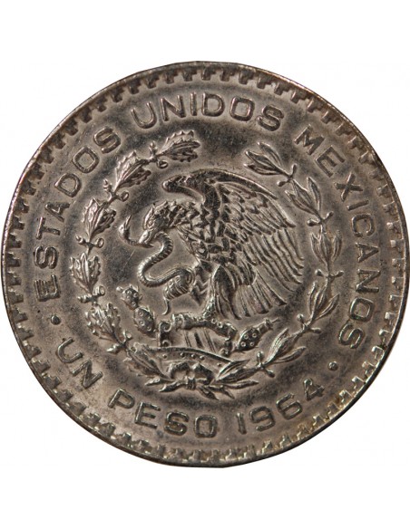 Mexique 1 peso Billon 1964 Mo Mexico City