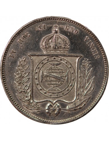 Brésil Pedro II 2000 reis Argent 1852 R Rio de Janeiro