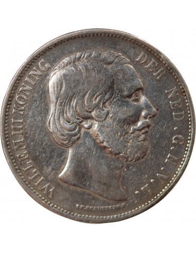 Pays-Bas Guillaume III des Pays-Bas 2,5 gulden Argent 1871 Utrecht