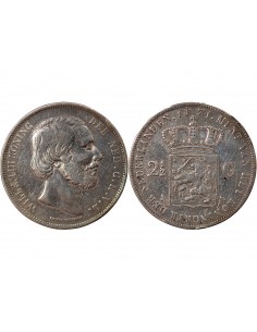 Pays-Bas Guillaume III des Pays-Bas 2 1/2 Gulden Argent 1871 Utrecht 2