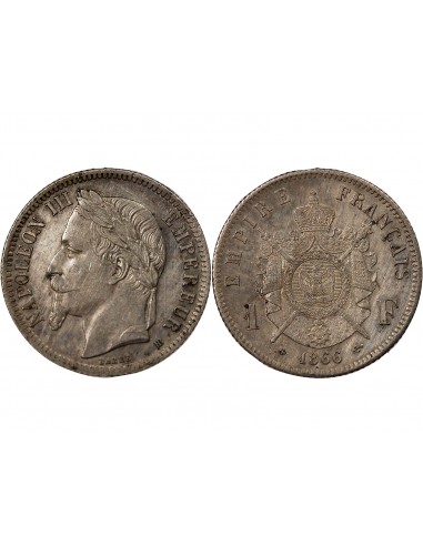 Napoléon III 1 franc Argent 1866 BB Strasbourg